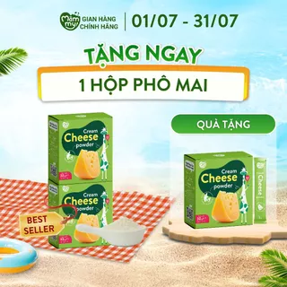 Set 2 hộp phô mai tách muối Mămmy dạng bột rắc cơm, cháo cho bé ăn dặm bổ sung canxi tăng chiều cao, hộp 10 gói