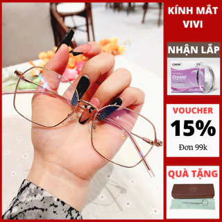 GỌNG KÍNH CÂN DÁNG VUÔNG KIM LOẠI VE30  -( Kính Thời Trang Nam + Nữ ) -Nhận Cắt : Cận - Viễn - Loạn