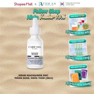 Serum Niacinamide 10% kẽm centella dưỡng ẩm mờ thâm nám giảm mụn CARE:NEL NIACINAMIDE 10% ZINC PCA 1% 30ml