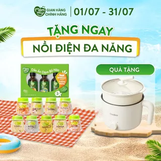 Combo Ăn Dặm Mămmy cho bé 6 tháng gồm 9 loại hạt mix sẵn và set 3 dầu 30ml bổ sung dinh dưỡng giúp phát triển não bộ