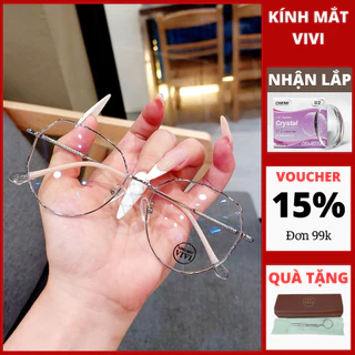 Gọng kính cận nam nữ thời trang VE20 chất liệu kim loại, Nhận cắt cận viễn loạn Kính mắt ViVi