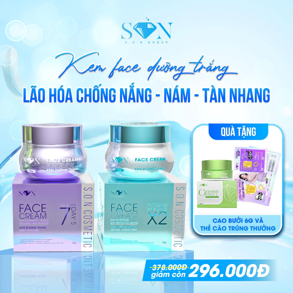 [TẶNG CAO BƯỞI+THẺ CÀO] COMBO KEM FACE SON MỚI 2024 NGUYỄN TIÊN CHÍNH HÃNG