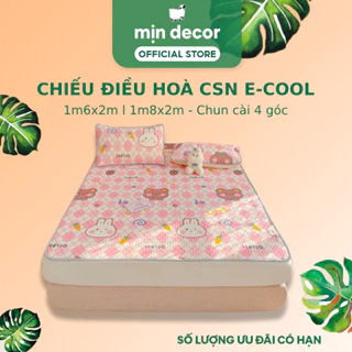 Chiếu điều hòa E-cool cao su non dày 3mm Mịn Decor kèm 2 vỏ gối cực mát lạnh mềm mại (video ảnh thật)