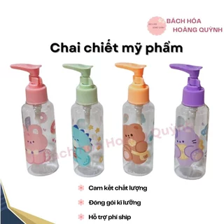 Chai chiết mỹ phẩm  (dầu gội, sữa tắm...) mini thuận tiện du lịch họa tiết xinh xắn .