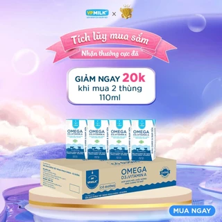 [Thùng 110ml] Sữa Dinh Dưỡng VPMilk Omega CÓ ĐƯỜNG Sáng Mắt,Chắc Xương,Tăng Cường Trí Nhớ