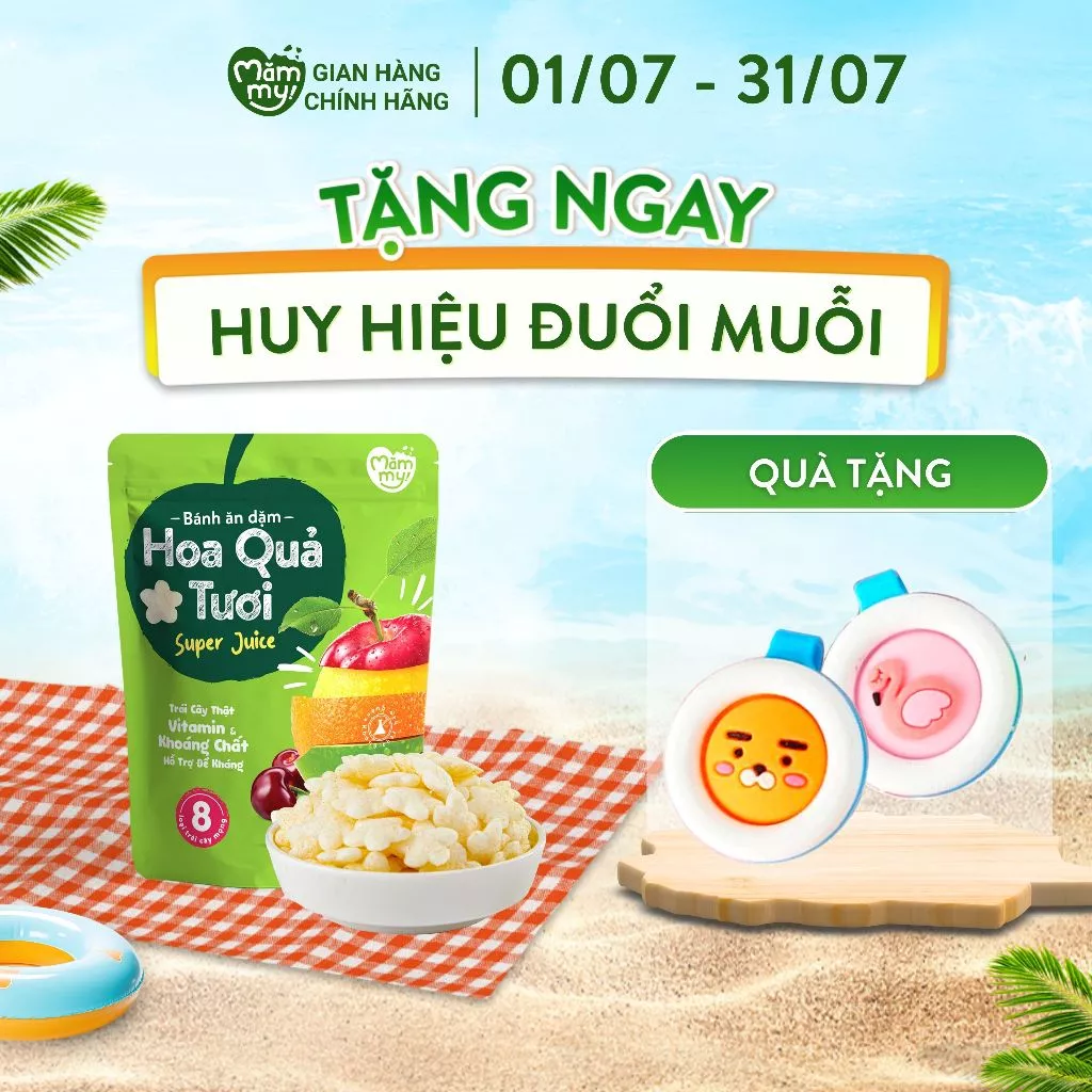 Bánh ăn dặm vị hoa quả tươi Mămmy tan trong miệng, từ trái cây thật giàu vitamin, khoáng chất hỗ trợ đề kháng 25 gram