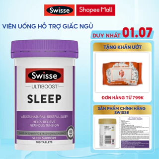 Hỗ trợ giấc ngủ Swisse Sleep Support  giúp ngủ ngon sâu giấc , giảm căng thăng stress của Úc hộp 100 viên