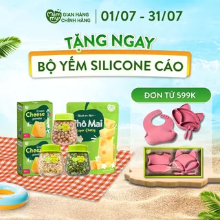 Combo super canxi Mămmy cho bé bao gồm set 3 hũ ăn dặm siêu canxi, 2 hộp phô mai tách muối và 1 gói bánh ăn dặm phô mai