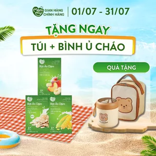 Combo khởi đầu 3 hộp bột ăn dặm Mămmy cho bé 6 tháng+: bột gạo sữa yến mạch, bột trái cây, bột sữa bắp non, 140gr/1 hộp