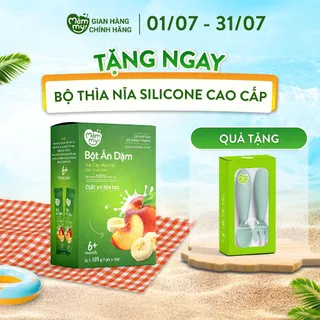 Bột ăn dặm trái cây mùa hè Mămmy kết hợp giữa sữa, chuối và đào bổ sung vitamin cho bé yêu - 140gr