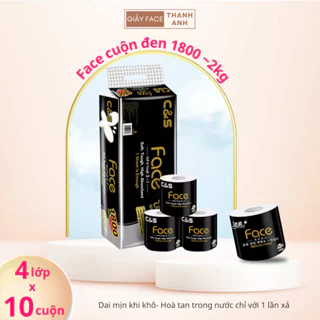 Giấy vệ sinh Face đen cuộn đại 180g ~2kg cao cấp tan mịn, face cuộn, giấy face đen, giấy face vn