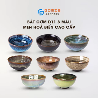 Bát Cơm D11  - Chén Cơm (8 màu)- Men hoả biến gốm sứ Bát Tràng