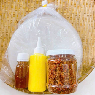 Combo bánh tráng phơi sương muối hành phi sốt bơ(cho sốt tắc )500G