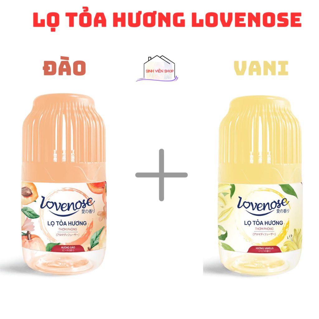 Lọ để thơm phòng Lovenose dung tích 180ml, lọ khử mùi phòng hương nho đào thơm lâu tới 60 ngày