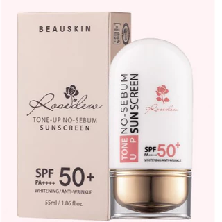 Combo 2 hộp kem chống nắng lên tông, kiềm dầu Hàn quốc Beauskin Rosedew Toneup No Sebum Sunscreen 55ml/ Hộp