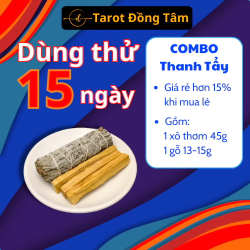 [COMBO Thanh Tẩy] 1 Palo Santo 13-15g & 1 Xô Thơm 45g Thảo Mộc Xông Nhà Dùng Trong Tarot Thiền Định