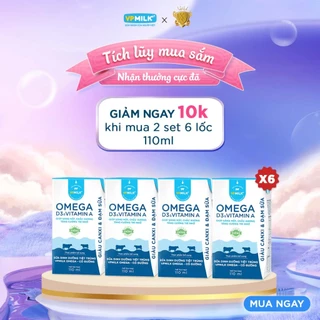 [6 LỐC x 110ml] Sữa Dinh Dưỡng VPMilk Omega CÓ ĐƯỜNG Sáng Mắt, Chắc Xương, Tăng Cường Trí Nhớ