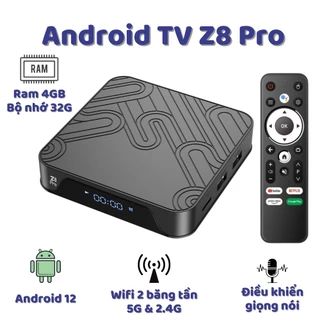 Android tivi box Magicsee Z8 pro 2024 - Android 12, Ram 2GB, Rom 16GB, Dual Wifi 2.4 và 5Ghz - Kèm khiển giọng nói