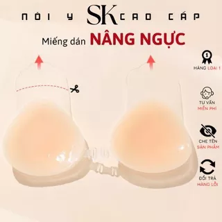 Miếng dán ngực ti silicon nâng ngực cài trước áo ngực dán chống chảy xệ sử dụng nhiều lần 0138