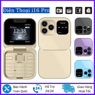 Điện thoại nắp gập mini 3 mắt SERVO i16 Pro ,2 sim nghe gọi, Nhắn tin, Đổi giọng nói, Bảo hành 12 tháng