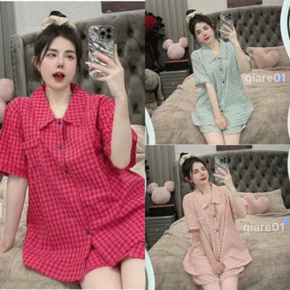 Set Bộ Pijama Bộ Mặc Nhà Nữ , Set Bộ Cổ Nhọn