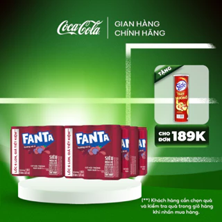 Lốc 24 Lon Nước Giải Khát Có Gas Fanta Hương Xá Xị 320ml/Lon Sale 7.7 Coca-Cola Freeship