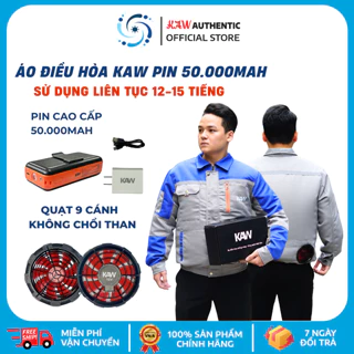 [TẶNG 2 ĐÁ KHÔ - pin 50.0000mAh] Áo điều hòa Chính Hãng KAW PIN 15-18h,Quạt siêu mát 4 chế độ, Áo đẹp, chất liệu tốt.