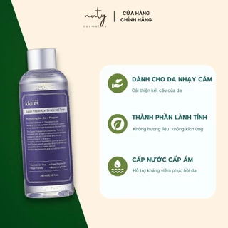 Nước hoa hồng Dear, Klairs Supple Preparation Unscented Toner 180ml