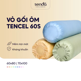 Vỏ gối ôm Sen Đá Home Bedding Lụa Tencel 70x100 35x100 60x80cm cao cấp trơn màu, bao áo gối ôm có dây kéo khóa