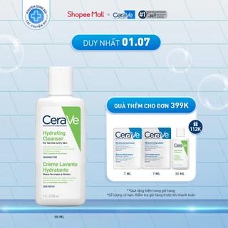 Sữa rửa mặt giúp làm sạch sâu dành cho da thường và da khô Cerave Hydrating Cleanser 88ML