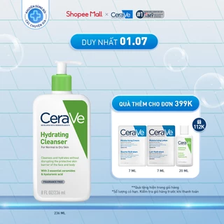 Sữa rửa mặt giúp làm sạch sâu dành cho da thường và da khô Cerave Hydrating Cleanser 236ML