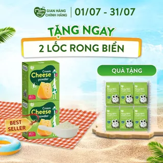 Set 2 hộp phô mai tách muối Mămmy dạng bột rắc cơm, cháo cho bé ăn dặm bổ sung canxi tăng chiều cao, hộp 10 ống 3g