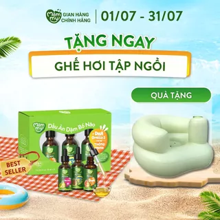 Combo 3 dầu ăn dặm bổ não Mămmy 30ml, dầu Olive, dầu cá hồi, dầu hạt lanh bổ não cho bé 6 tháng tuổi