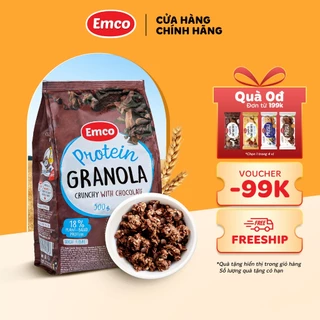 Ngũ Cốc Dinh Dưỡng Emco Granola vị Socola Giòn Siêu Giàu Protein 500g