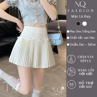 Chân váy xếp ly hottrend đính nơ sang chảnh chân váy tennis xòe chất ruby hàn cao cấp vải dày dặn siêu đẹp M8390