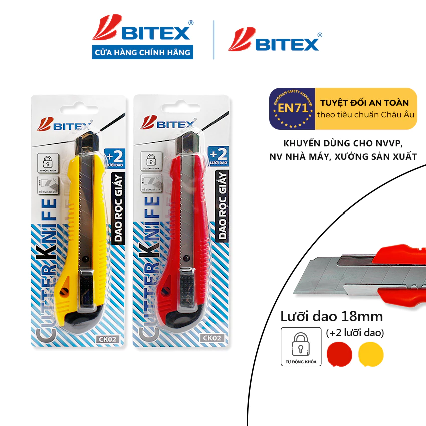 [XẢ KHO] Dao rọc giấy Bitex CK02 18mm