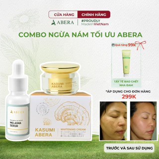 [COMBO MỜ NÁM] Serum Nám Abera Và Kem Nám Da Kasumi Giảm - Vết Nám Da Tàn Nhang, Dưỡng Da Trắng Sáng