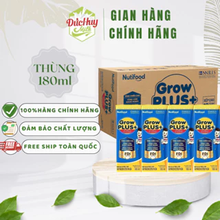 Thùng Sữa Bột Pha Sẵn Nutifood GrowPLUS (Xanh) Biếng Ăn- Tăng Cân Khỏe Mạnh (48 Hộp x 180ml)