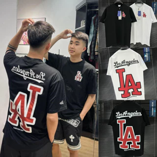 Áo Thun Nam Nữ Mlb unisex In Logo LA Phong Cách Giới Trẻ 2024 Áo Phông 100% Chất Coton Cao Cấp Co Dãn 2 chiều thoáng Mát