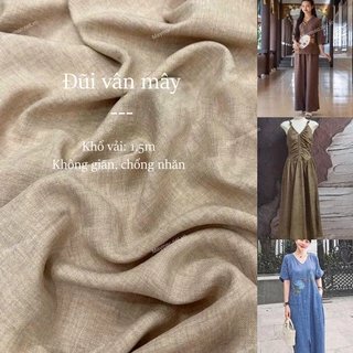 [Vải MM] [151] Vải Đũi Lạnh Vân Mây Chống Nhăn May Sơ Mi, Đầm, Váy Thiết Kế Không Cần Lót (Giá bán 0.5m)