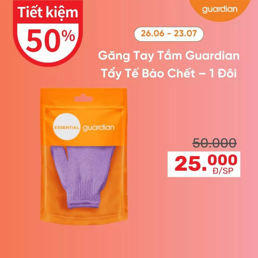 Găng Tay Tắm Guardian Tẩy Tế Bào Chết – 1 Đôi