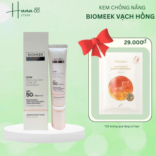 [Tặng quà] Kem chống nắng Biomeek vạch hồng, Peach Bloom tone-up Suncream (hợp cho da dầu) (30ml)