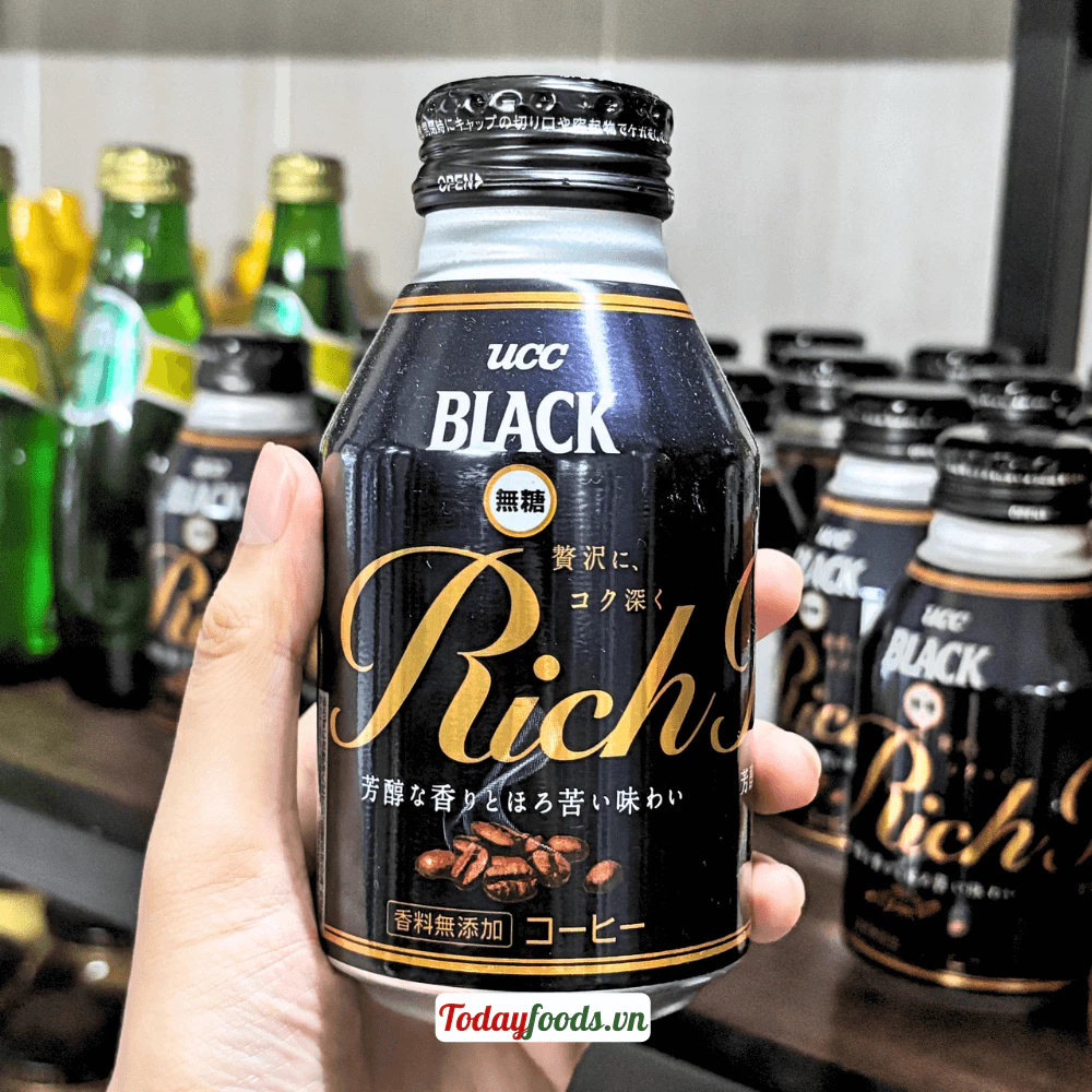 Cà Phê Đen KHÔNG ĐƯỜNG UCC (Nhật) chai nắp vặn 275G (Black Coffee)