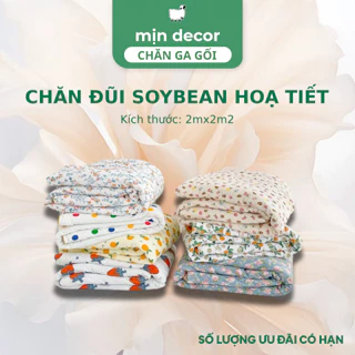 Chăn Hè Đũi Xơ Đậu Nành Soybean Fiber Mịn Decor, Mền Hè Chần Bông Mỏng Mát Mềm 2mx2m3 Dùng 4 Mùa - Hoạ Tiết Dễ Thương