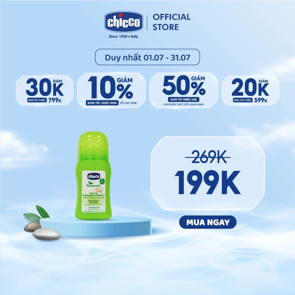 (DUY NHẤT T7 - BÁN GIÁ 199K) Lăn đa năng xua muỗi Chicco 60ml