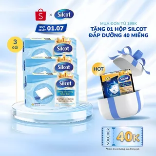 Bộ 3 hộp Bông trang điểm (bông tẩy trang) Silcot 82 miếng/hộp