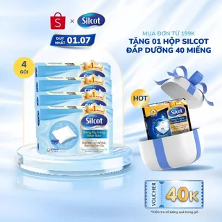 Bộ 4 hộp Bông trang điểm (bông tẩy trang) Silcot 82 miếng/hộp