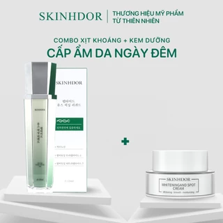 Combo Xịt Khoáng + Kem Dưỡng SKINHDOR Chiết Xuất Từ Thiên Nhiên Mờ Nám, Sáng Da, Cấp Ẩm, Phục Hồi Làn Da