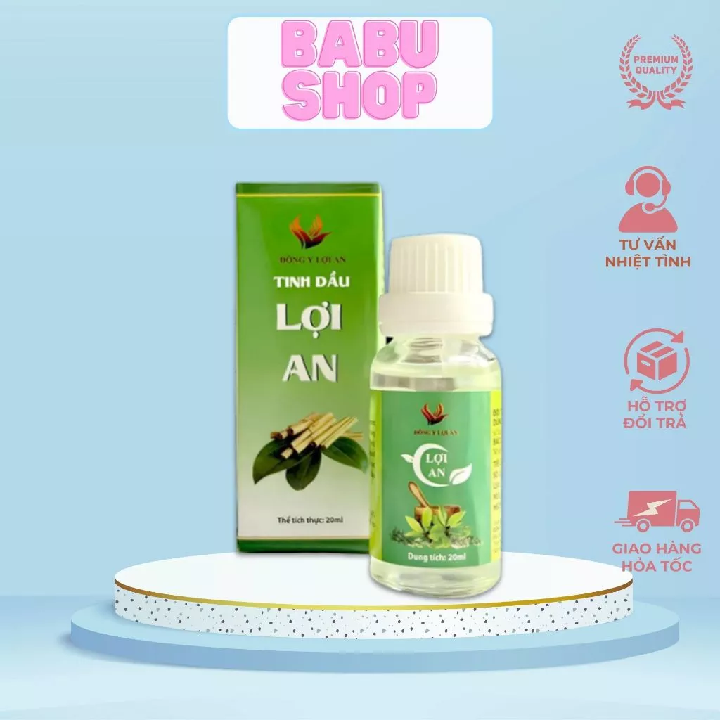 Tinh Dầu Lợi An, Tinh Dầu Trầu Không Lợi An Chuyên Bôi Ho, Sổ Mũi, Khò Khè Cho Bé Chính Hãng Lọ 20ml