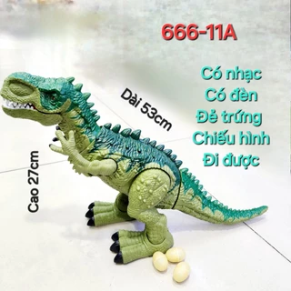 (Có hoả tốc TPHCM) 666-11A đồ chơi khủng long pin lưng gai đẻ trứng Dinosaur Tyrannosaurus Rex